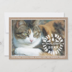 Have a warm and purrfect holiday pet Christmas Card