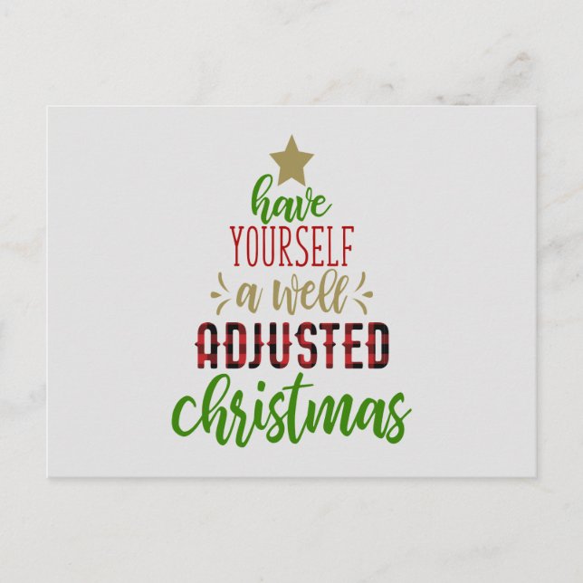 Have a well adjusted Christmas, Chiropractic Postcard (Front)