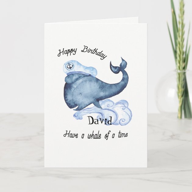 Have a Whale of a Time Birthday Greeting Card for Royal Trinity Hospice Charity 