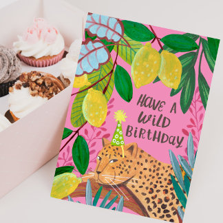 Have a Wild Birthday Leopard Lemon Jungle Fun Card