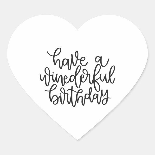 have a winderful birthday heart sticker (Front)