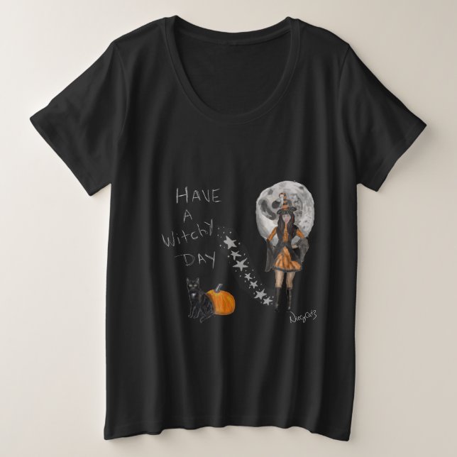 Have  A Witchy Day Plus Size T-Shirt (Design Front)