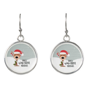 have a wonderful christmas wine-derful funny wine earrings