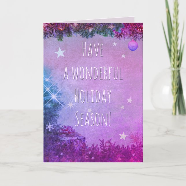 Have a Wonderful Holiday Season Modern Purple (Front)