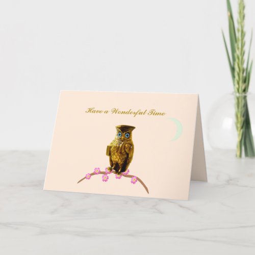 Have a Wonderful Time Owl Greetings Holiday Card