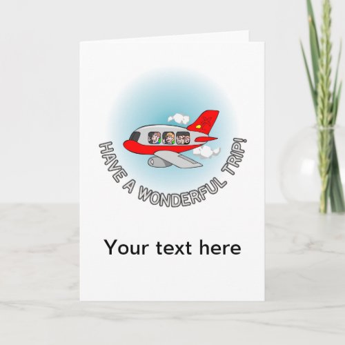 Have a wonderful trip Airplane with passengers Holiday Card