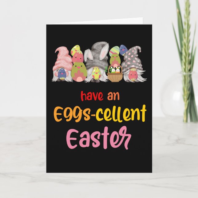 Have An Eggs-Cellent Easter Funny Easter Bunny Pun Card (Front)
