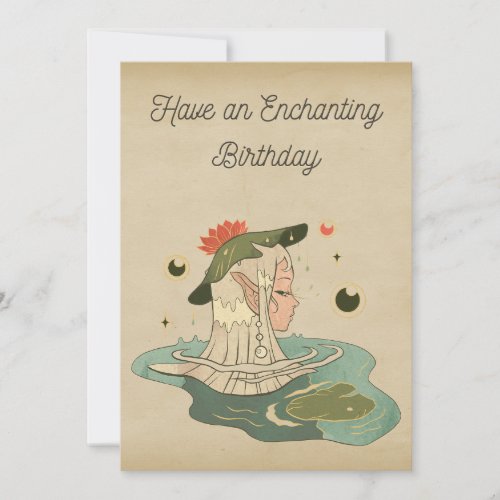Have an enchanting birthday mermaid Cottagecore Holiday Card