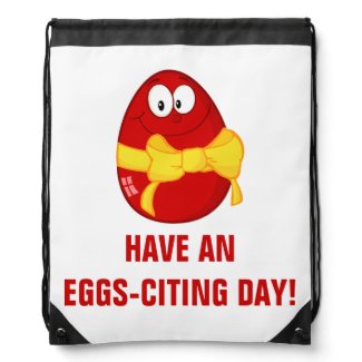 Have an Exciting Day Drawstring Backpacks
