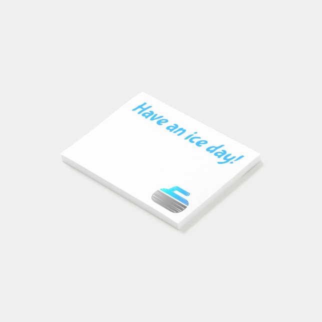 "Have an ice day!" Curling Sticky Notes (Angled)