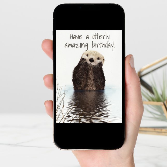 Have an Otterly Amazing Birthday Otter Card (Front Digital)