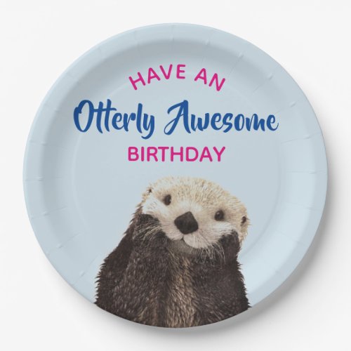 Have an Otterly Awesome Birthday Cute Otter Pic Paper Plates