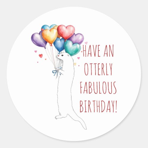 Have an Otterly Awesome Birthday Otter Sticker