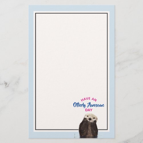 Have an Otterly Awesome Day Cute Otter Photo Stationery