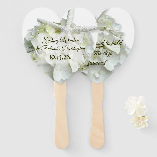 Have and Hold Sea Star Hydrangea White Wedding Han Hand Fan