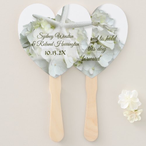 Have and Hold Sea Star Hydrangea White Wedding Han Hand Fan