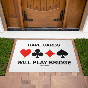 Have Cards Will Play Bridge Four Card Suits Doormat