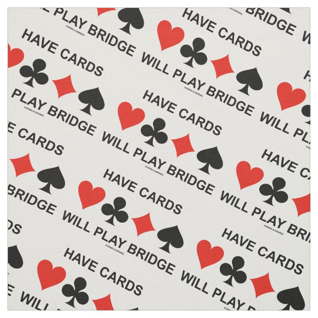 Have Cards Will Play Bridge Four Card Suits Fabric (Swatch)