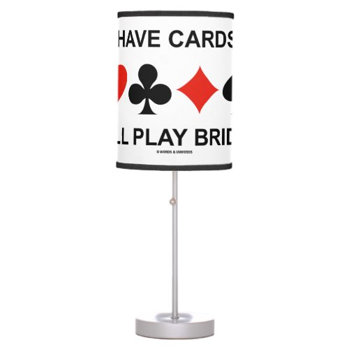 Have Cards Will Play Bridge Four Card Suits Table Lamp