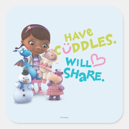Have Cuddles Will Share Square Sticker