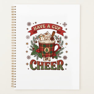 Have Cup Cheer Christmas Plaid Mug Hot Cocoa Snowm Planner
