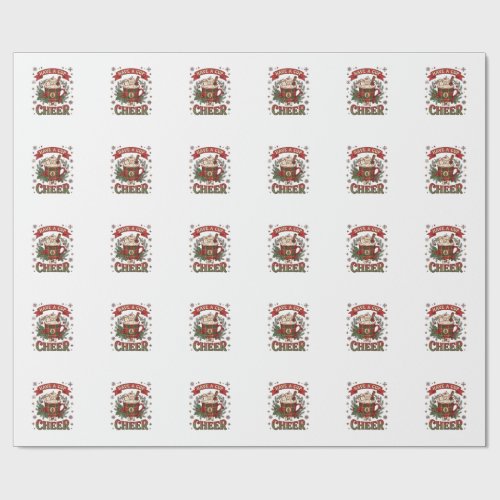 Have Cup Cheer Christmas Plaid Mug Hot Cocoa Snowm Wrapping Paper