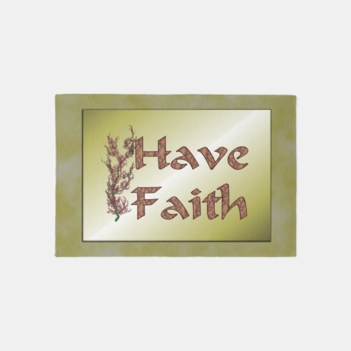 Have Faith Flowering Tree Inspirational  Rug