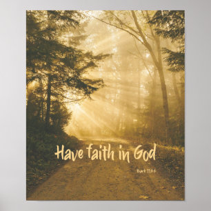 Have Faith in God Bible Verse Christian Poster