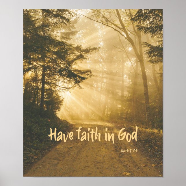 Have Faith in God Bible Verse Christian Poster (Front)