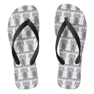 Have Faith In Prayer Bold W/B All-Over Unisex Flip Flops