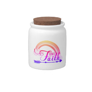 Have Faith Rainbow Candy Jar
