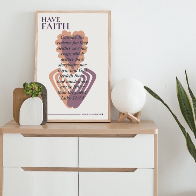 Have Faith Scripture Verse Heart Hands Poster (Have Faith Bible Scripture Verse Poster)