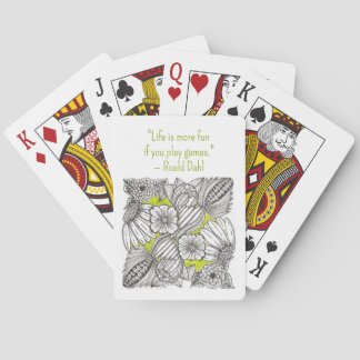 Have Fun and Play with BW Floral Doodle Poker Cards