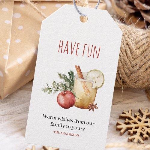 Have Fun  Christmas Drink  Gift Tags