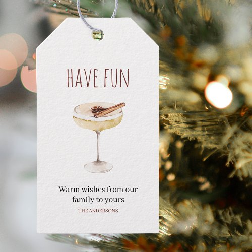 Have Fun  Christmas Drink  Gift Tags