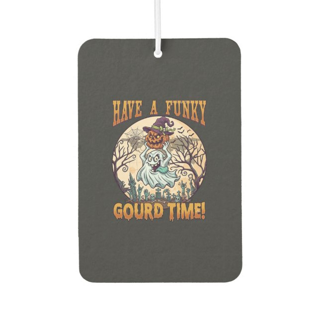 Have Funky Gourd Time Ghost Pumpkin Graveyard Air Freshener (Front)