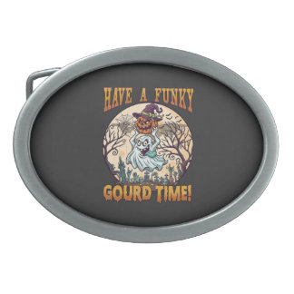 Have Funky Gourd Time Ghost Pumpkin Graveyard Belt Buckle