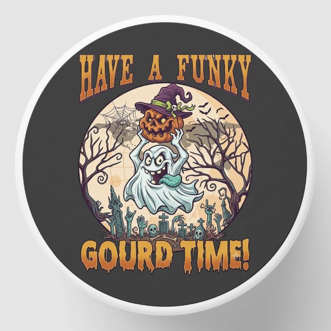 Have Funky Gourd Time Ghost Pumpkin Graveyard Mini Candle Favors (Front)
