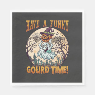 Have Funky Gourd Time Ghost Pumpkin Graveyard Napkins