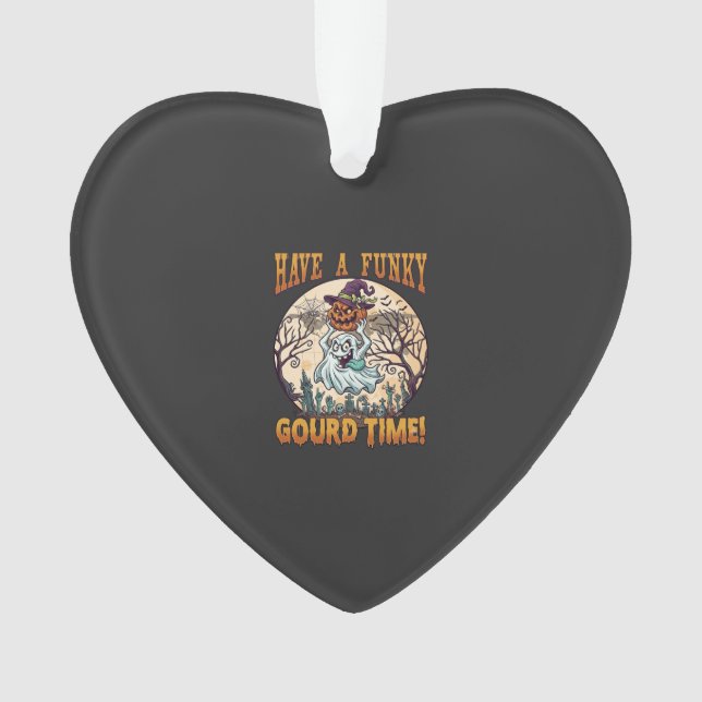 Have Funky Gourd Time Ghost Pumpkin Graveyard Ornament (Front)