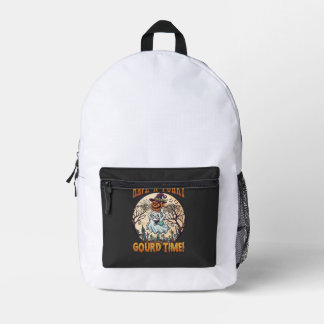 Have Funky Gourd Time Ghost Pumpkin Graveyard Printed Backpack