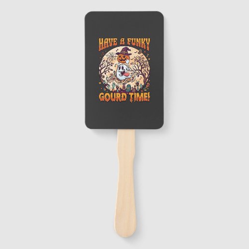 Have Funky Gourd Time Halloween Ghost Pumpkin_1 Hand Fan