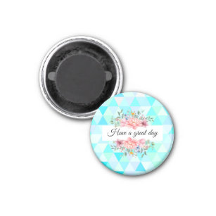 Have great day teal green pattern floral   magnet