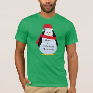 "Have Holly Jolly Christmas" Santa Penguin T Shirt