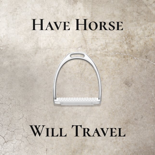 "Have Horse Will Travel" Equestrian (Black Text) Floor Decals (Insitu)