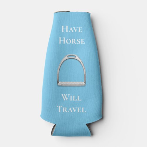 Have Horse Will Travel Equestrian Blue Bottle Cooler