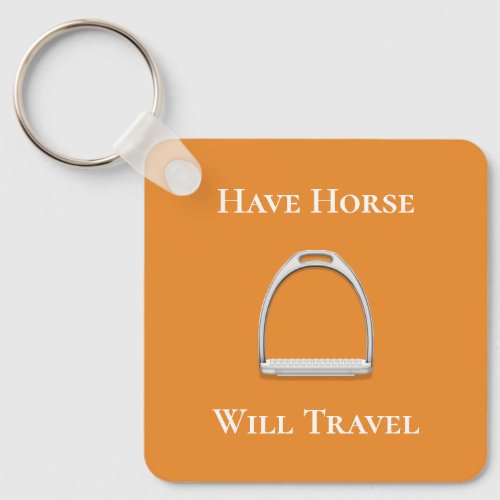 Have Horse Will Travel Stirrup Iron Orange Keychain
