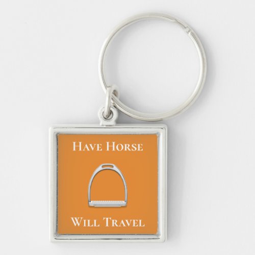 Have Horse Will Travel Stirrup Iron Orange Keychain