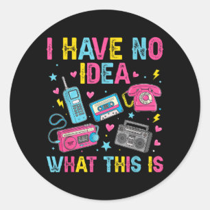 Have Idea What This is 90s Boys 80s Costume Kids Classic Round Sticker