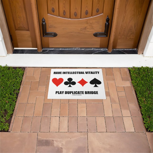 Have Intellectual Vitality Play Duplicate Bridge Doormat (Outdoor)